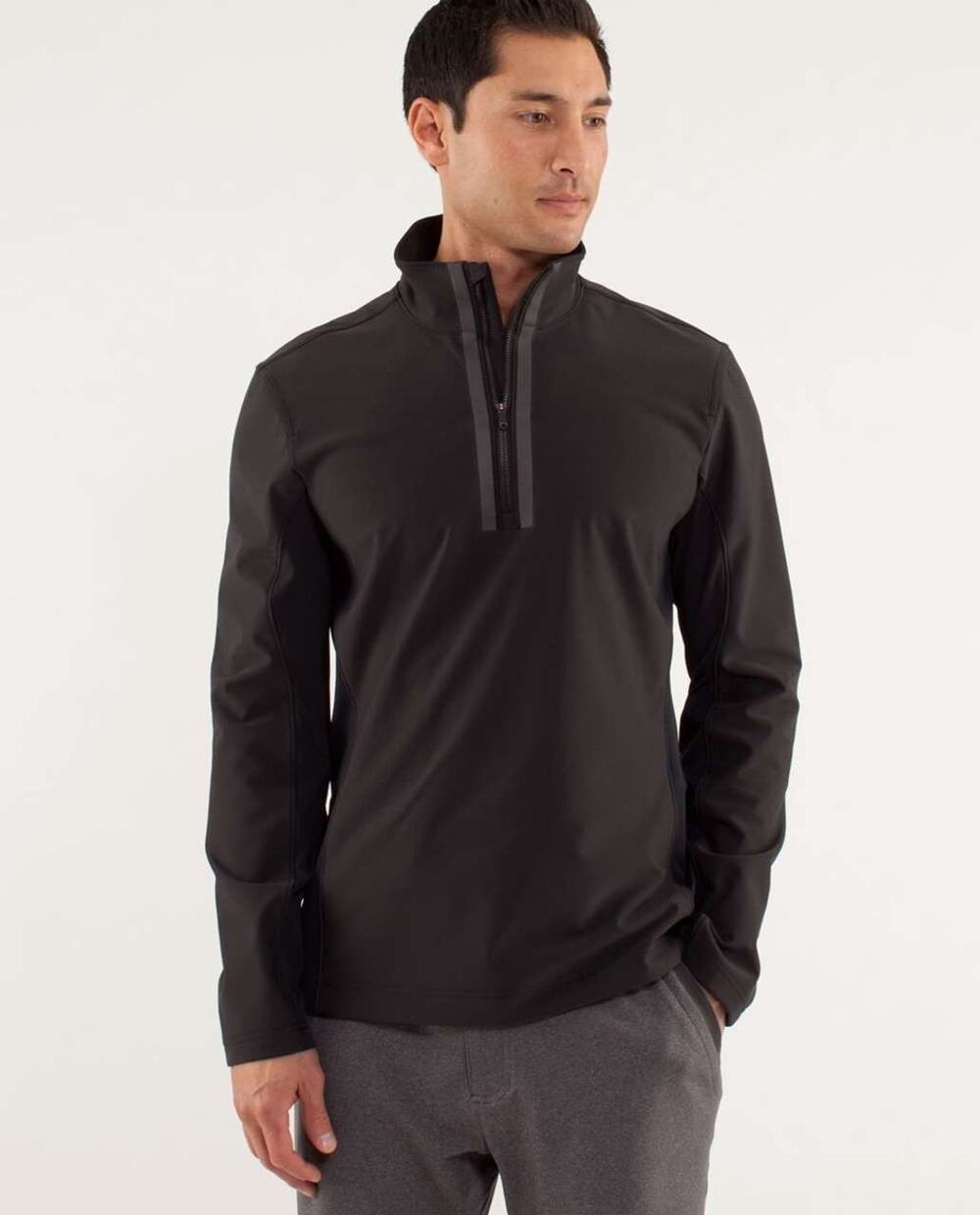 Men’s LULULEMON 1/2 Zip Chillstop, Black Pullover Size Large, Pullover
